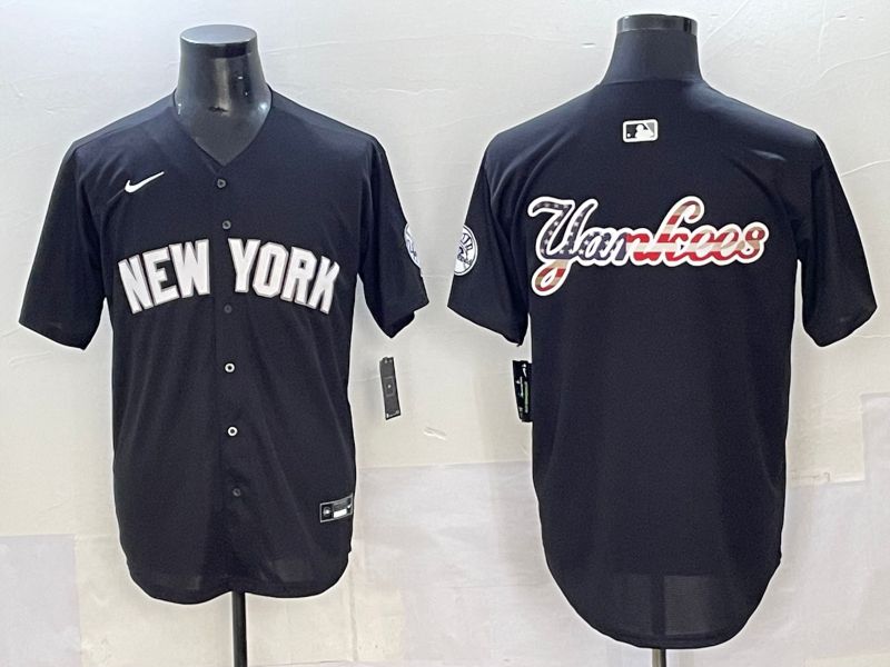 Men 2025 New York Yankees Blank Black Nike MLB Jersey style 008->new york yankees->MLB Jersey